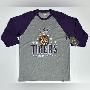 NWT LSU Tigers 3/4 Length Sleeve T Shirt- Medium